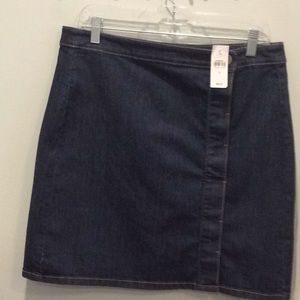 LOFT Denim Button Front Skirt